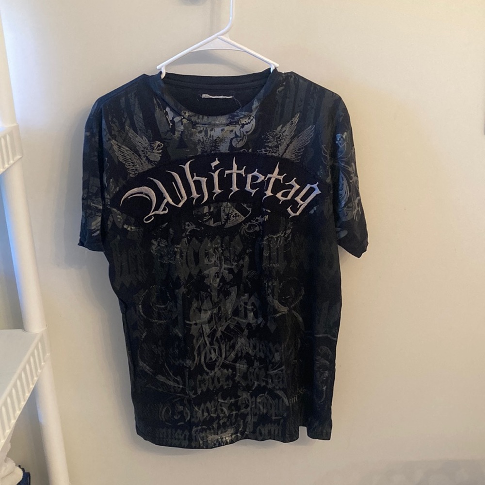White tag Black and White Graphic T-shirt